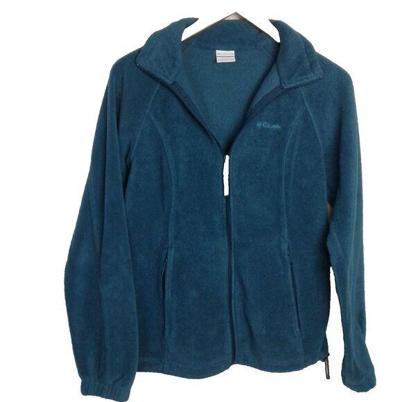 Columbia Womens Blue Long Sleeve Stand Up Collar Full Zip Fleece Jacket Size M - Picture 2 of 5